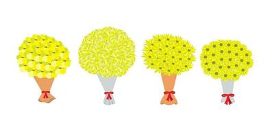 bouquet of flowers on a white background. vector illustration.