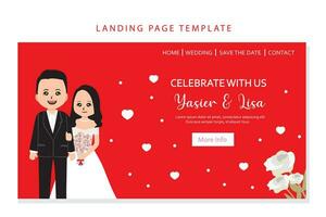 wedding invitation design with couple in love, vector illustration.