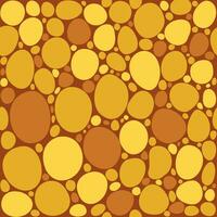 Seamless pattern with yellow and gold curved circles on a brown background. Vector illustration