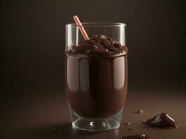 chocolate postre en vaso. generativo ai foto