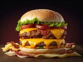 A Fantastic Cheeseburger. Generative Ai photo