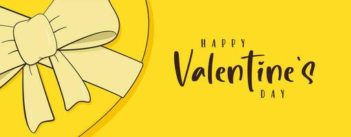Happy Valentine's Day, lettering with heart-shaped box. Banner vector