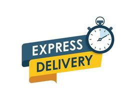 Express delivery icon in flat style. Fast shipping vector illustration on isolated background. Commercial service sign business concept.