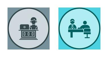 Employee and Evaluating work Icon vector