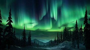 green lights in the sky photo