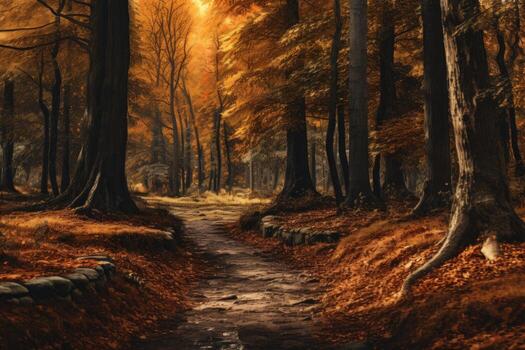 a path through a forest photo