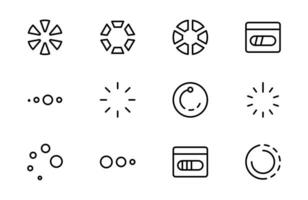 Loading icons, Buffering icons, Buffer, loader or preloader icon set. Download or Upload. Collection of simple web download. Vector illustration. Can be used of UI and mobile app, web site interface.