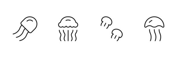 Jellyfish flat vector icon and illustration, graphic, editable stroke. Suitable for website design, logo, app, template, and ui ux.