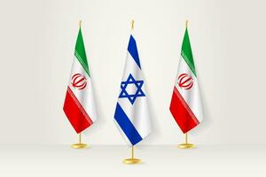 Meeting concept between Israel and Iran. vector