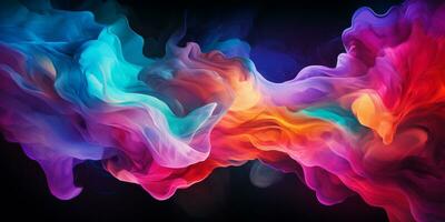 Abstract colorful Graphic motion on background, creative waves of gradient color smoke and liquid, AI Generative photo