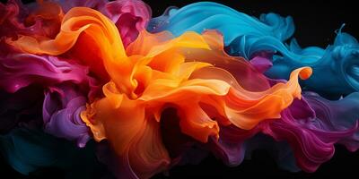 Abstract colorful Graphic motion on background, creative waves of gradient color smoke and liquid, AI Generative photo