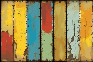 Aged Rustic Metal Texture with Varied Details and Worn Paint Surface for Creative Design Projects, Vintage Art, and Backgrounds vector