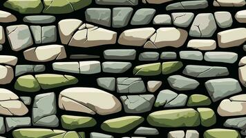 Stone Wall with Crack and Moss Texture for Backdrop and Wallpaper vector