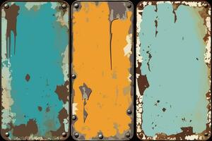 Aged Rustic Metal Texture with Varied Details and Worn Paint Surface for Creative Design Projects, Vintage Art, and Backgrounds vector