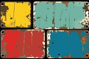 Aged Rustic Metal Texture with Varied Details and Worn Paint Surface for Creative Design Projects, Vintage Art, and Backgrounds vector