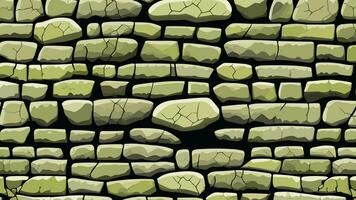 Stone Wall with Crack and Moss Texture for Backdrop and Wallpaper vector