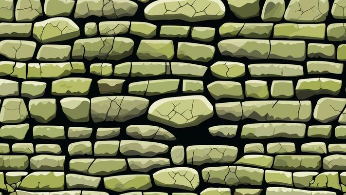 Stone Wall with Crack and Moss Texture for Backdrop and Wallpaper