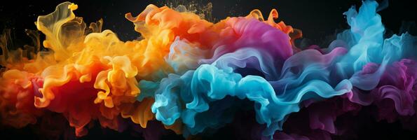 Abstract colorful Graphic motion on background, creative waves of gradient color smoke and liquid, AI Generative photo