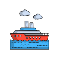 rojo barco clipart ai generativo png