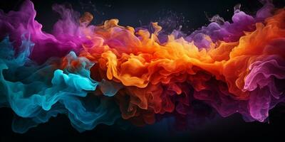 Abstract colorful Graphic motion on background, creative waves of gradient color smoke and liquid, AI Generative photo