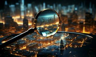 Data Visualization, Close up Technology Digitalization, Optimization of High-Tech Electronics, Data mining, artificial intelligence, business analytics, AI Generative photo