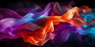 Abstract colorful Graphic motion on background, creative waves of gradient color smoke and liquid, AI Generative photo