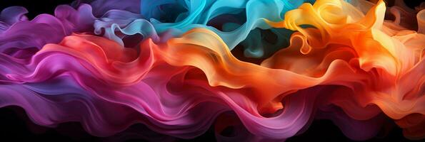 Abstract colorful Graphic motion on background, creative waves of gradient color smoke and liquid, AI Generative photo