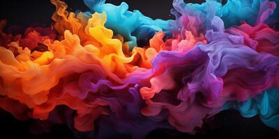 Abstract colorful Graphic motion on background, creative waves of gradient color smoke and liquid, AI Generative photo