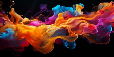 Abstract colorful Graphic motion on background, creative waves of gradient color smoke and liquid, AI Generative photo