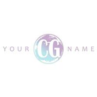 CG Initial Logo Watercolor Vector Design