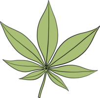 Simplicity cannabis leaf freehand drawing png