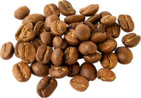 isolated coffee beans cut out on transparent background. png