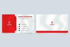 Red color business card design vector template