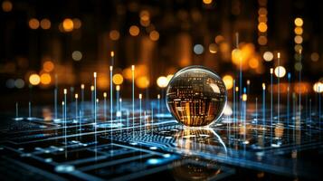Data Visualization, Close up Technology Digitalization, Optimization of High-Tech Electronics, Data mining, artificial intelligence, business analytics, AI Generative photo