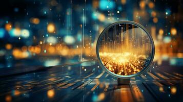 Data Visualization, Close up Technology Digitalization, Optimization of High-Tech Electronics, Data mining, artificial intelligence, business analytics, AI Generative photo