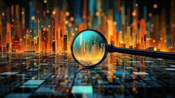 Data Visualization, Close up Technology Digitalization, Optimization of High-Tech Electronics, Data mining, artificial intelligence, business analytics, AI Generative photo