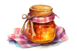 watercolor jar of honey png download. AI Generative