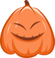 söt orange pumpa leende, halloween Semester dekoration. png