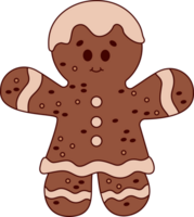 Navidad pan de jengibre niña retro dibujos animados personaje png