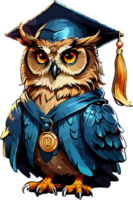 sagesse hibou dessin animé ai génératif png