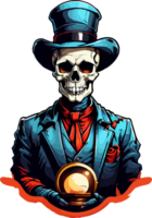 Skull Magician Sticker AI Generative png