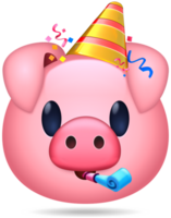 Schwein Emoticon isoliert png