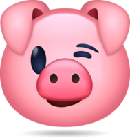 Schwein Emoticon isoliert png