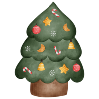 Kerstmis boom decoratief waterverf elementen png