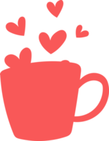 Mug with hearts pink decoration design. png