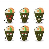 Temaki cartoon in character with nope expression vector