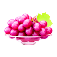 Red Grape in plate Generative Ai png