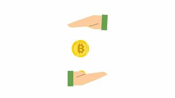 animation Payer et recevoir bitcoins, mtion graphique video