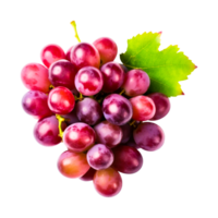 Fresh red grape with leaves Generative Ai png