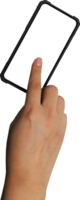 Transparent image of finger touching on mobile phone png